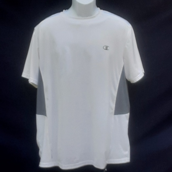 3/$25💦 Champion Mens PowerFlex Tee XL White Gray - Picture 2 of 6